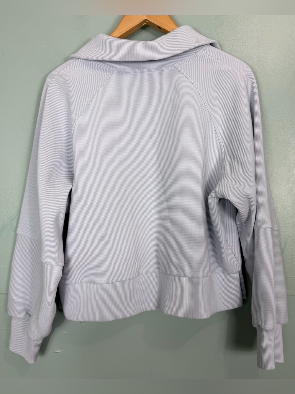 Varley Milano Half Quarter Zip Sweater Pullover Ribbed Light Blue Women Large - Picture 6 of 6